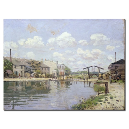 Alfred Sisley 'The Canal Saint-Martin 1872' Canvas Art,35x47